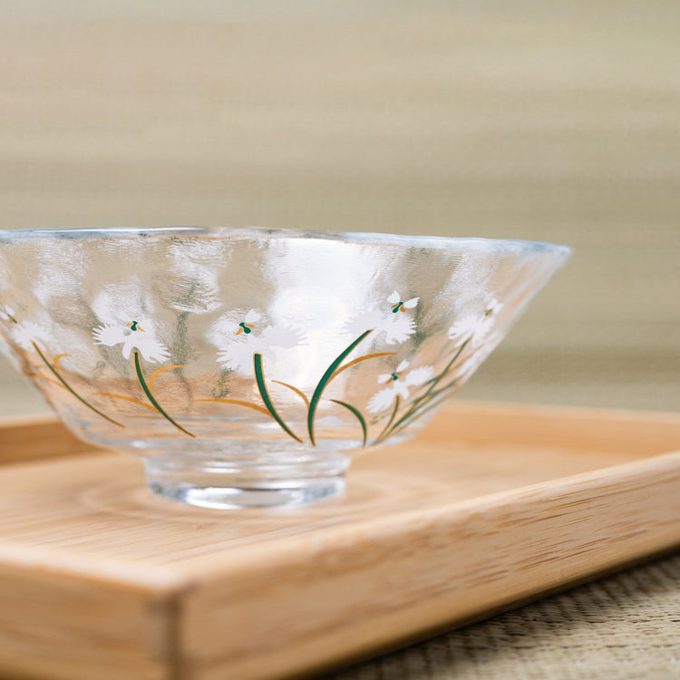 Glass Matcha Bowl – Sagiso Flower Edition