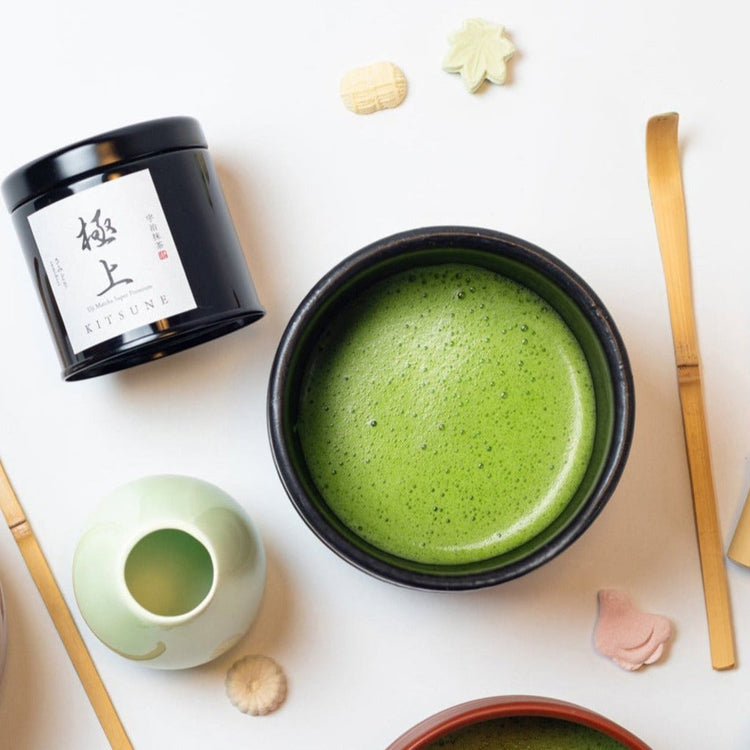 Deluxe Matcha Set “Mizuhiki” – Handmade Japanese Tea Set by KITSUNE