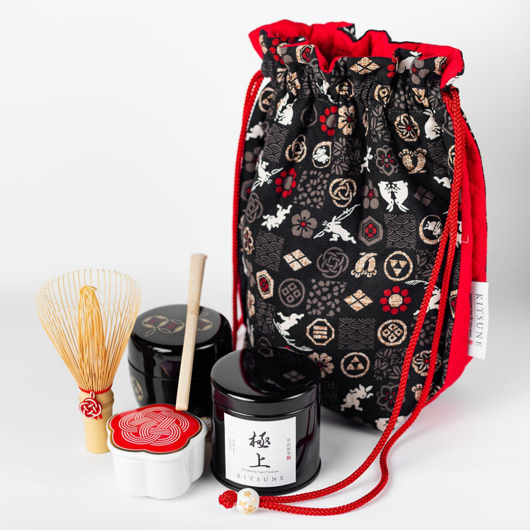 Deluxe Matcha Set “Mizuhiki” – Handmade Japanese Tea Set by KITSUNE