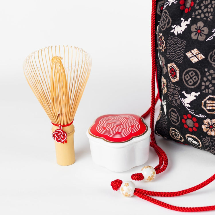 Deluxe Matcha Set “Mizuhiki” – Handmade Japanese Tea Set by KITSUNE