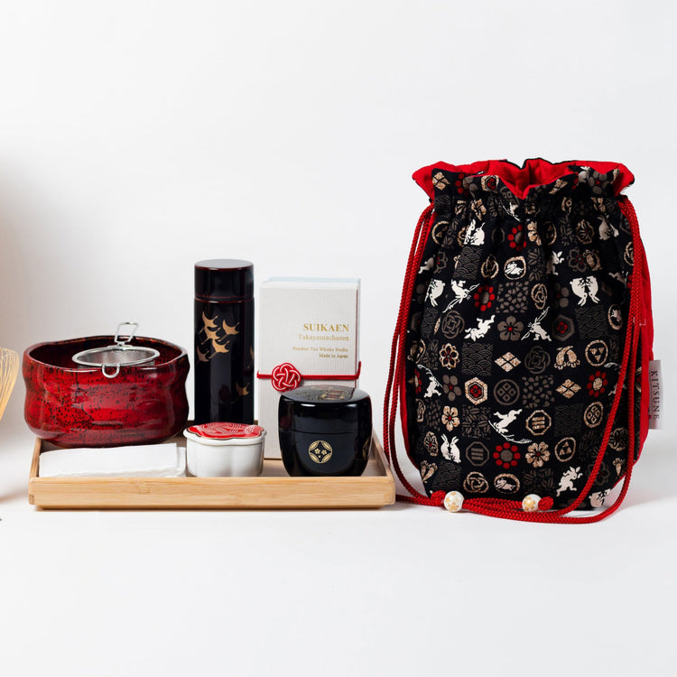 Deluxe Matcha Set “Mizuhiki” – Handmade Japanese Tea Set by KITSUNE