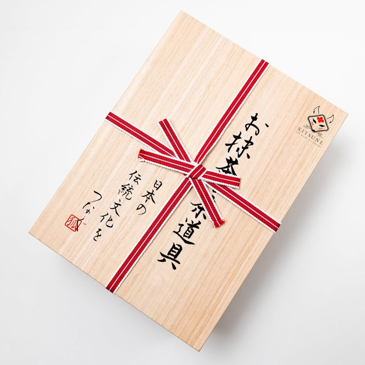 Deluxe Matcha Set “Mizuhiki” – Handmade Japanese Tea Set by KITSUNE