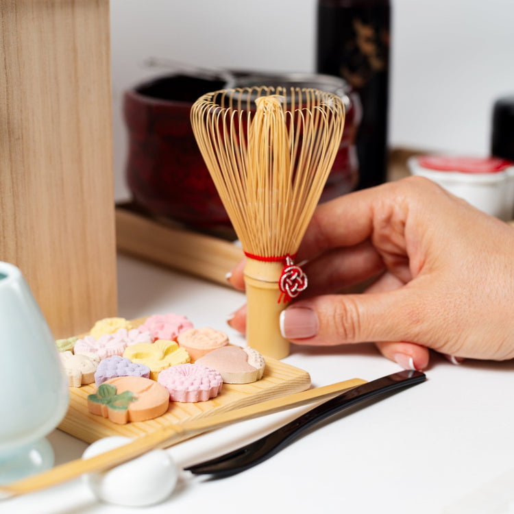 Deluxe Matcha Set “Mizuhiki” – Handmade Japanese Tea Set by KITSUNE