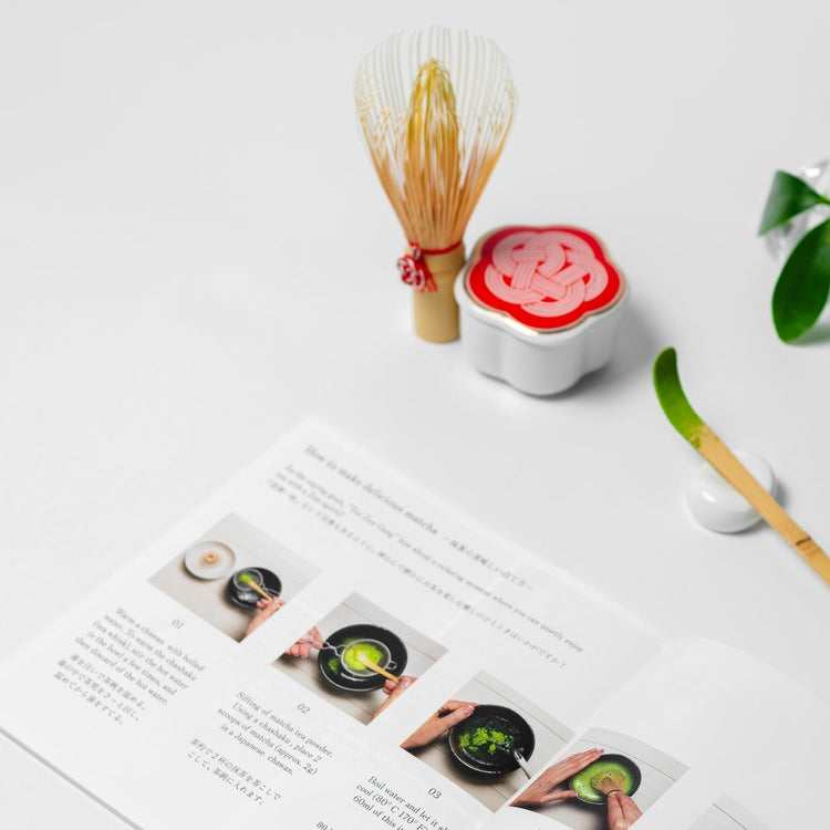 Deluxe Matcha Set “Mizuhiki” – Handmade Japanese Tea Set by KITSUNE